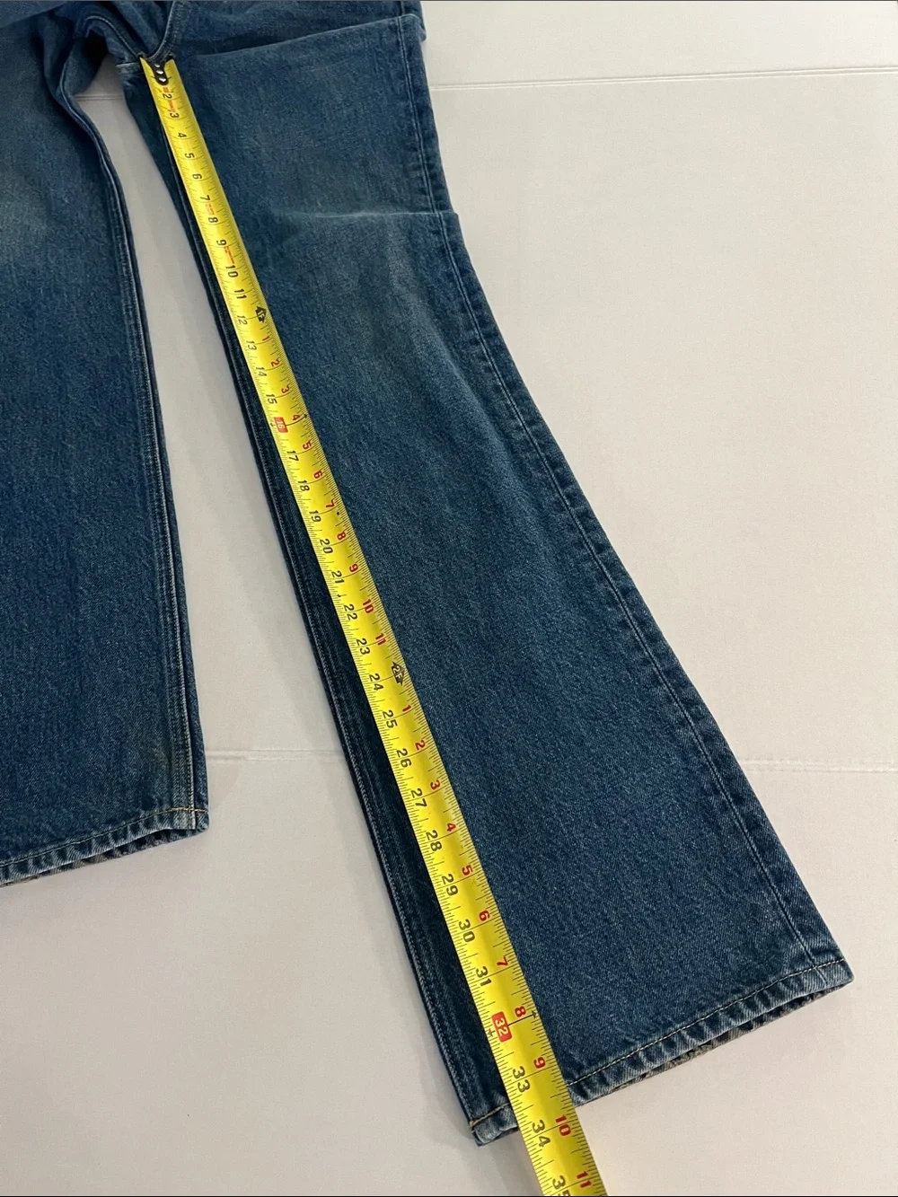 AFLALO NEW YORK BRONTË JEANS HIGH WAISTED TIGHT FIT FLARED JEANS RIGID DENIM 26 - Picture 13 of 16
